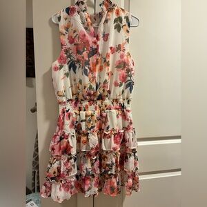 MSK Cream Halter Sundress Wedding Guest